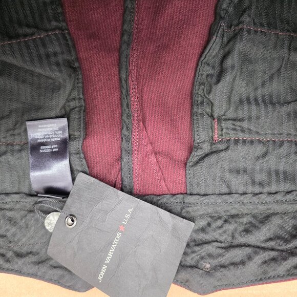 JOHN VARVATOS | Weathered Red Striped Suspender Waist Pants Size 32 x34 - Picture 8 of 12